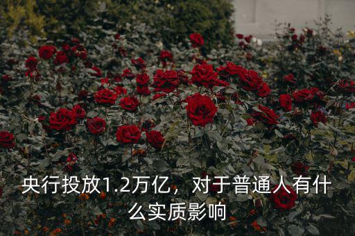 央行投放1.2萬(wàn)億，對(duì)于普通人有什么實(shí)質(zhì)影響