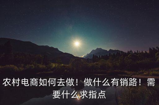 農(nóng)村電商如何去做！做什么有銷路！需要什么求指點(diǎn)