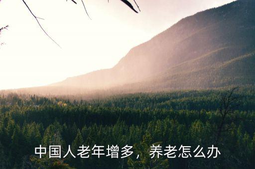 中國人老年增多，養(yǎng)老怎么辦