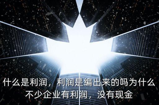 什么是利潤(rùn)，利潤(rùn)是編出來的嗎為什么不少企業(yè)有利潤(rùn)，沒有現(xiàn)金
