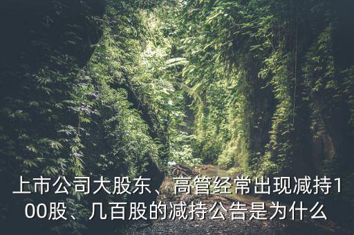上市公司大股東、高管經(jīng)常出現(xiàn)減持100股、幾百股的減持公告是為什么