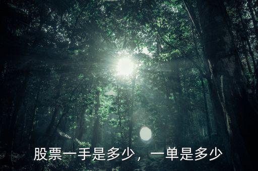 股票一手是多少，一單是多少