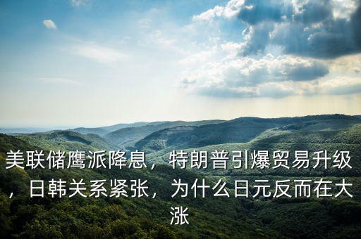 美聯(lián)儲鷹派降息，特朗普引爆貿(mào)易升級，日韓關(guān)系緊張，為什么日元反而在大漲