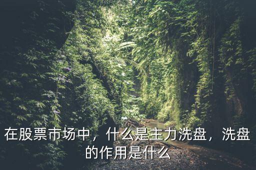 在股票市場(chǎng)中，什么是主力洗盤，洗盤的作用是什么