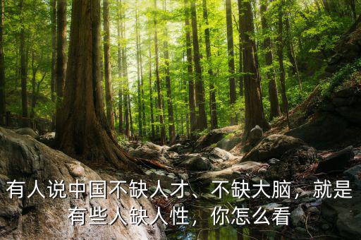 有人說中國不缺人才、不缺大腦，就是有些人缺人性，你怎么看