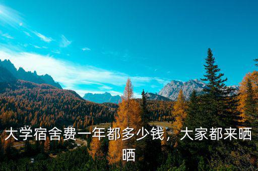 大學(xué)宿舍費(fèi)一年都多少錢，大家都來(lái)曬曬