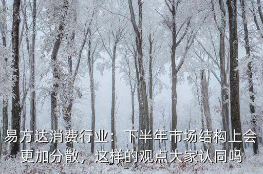易方達(dá)消費行業(yè)：下半年市場結(jié)構(gòu)上會更加分散，這樣的觀點大家認(rèn)同嗎