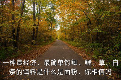 一種最經(jīng)濟(jì)，最簡單釣鯽、鯉、草、白條的餌料是什么是面粉，你相信嗎
