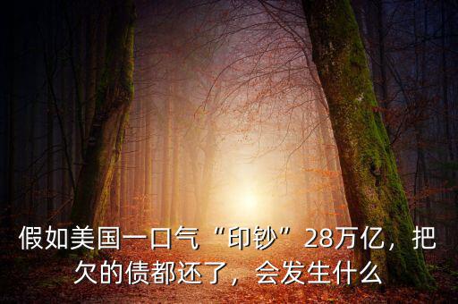 假如美國一口氣“印鈔”28萬億，把欠的債都還了，會(huì)發(fā)生什么