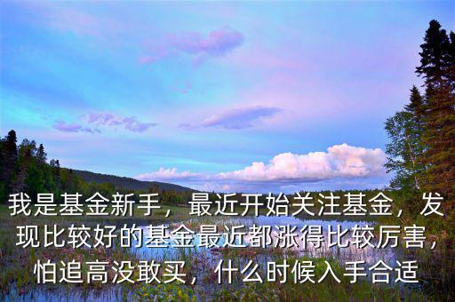 我是基金新手，最近開始關注基金，發(fā)現(xiàn)比較好的基金最近都漲得比較厲害，怕追高沒敢買，什么時候入手合適