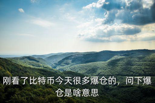 剛看了比特幣今天很多爆倉(cāng)的，問下爆倉(cāng)是啥意思