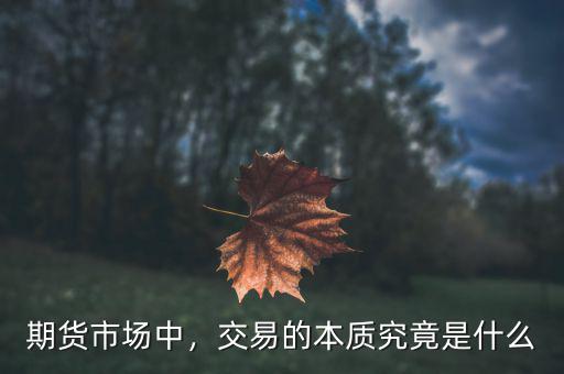 期貨市場中，交易的本質(zhì)究竟是什么