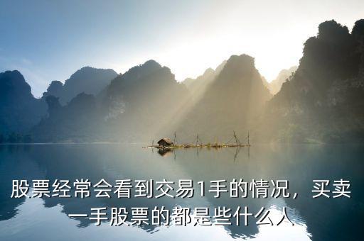 股票經(jīng)常會(huì)看到交易1手的情況，買(mǎi)賣(mài)一手股票的都是些什么人