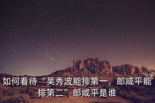 如何看待“吳秀波能排第一，郎咸平能排第二”郎咸平是誰