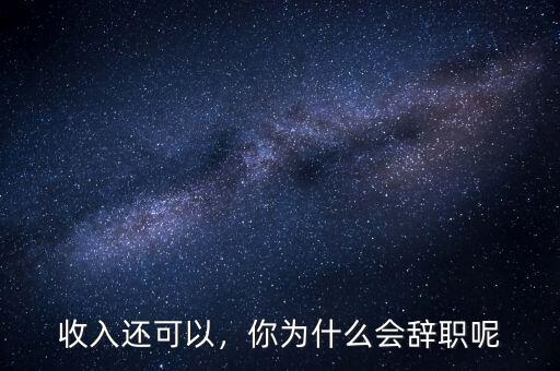 收入還可以，你為什么會辭職呢