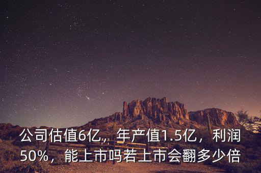 公司估值6億，年產值1.5億，利潤50%，能上市嗎若上市會翻多少倍