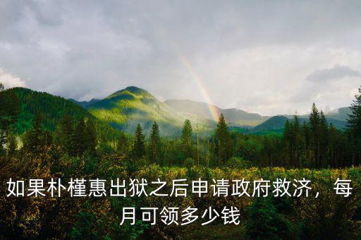 如果樸槿惠出獄之后申請政府救濟(jì)，每月可領(lǐng)多少錢