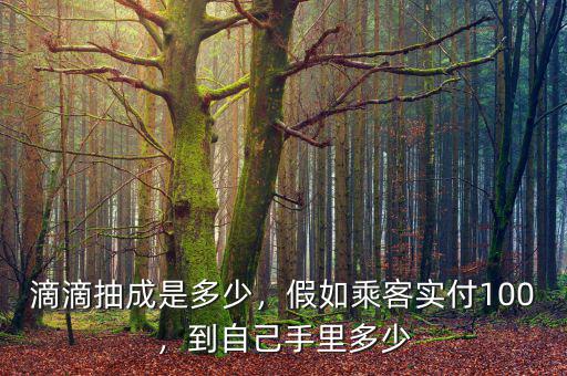 滴滴抽成是多少，假如乘客實付100，到自己手里多少