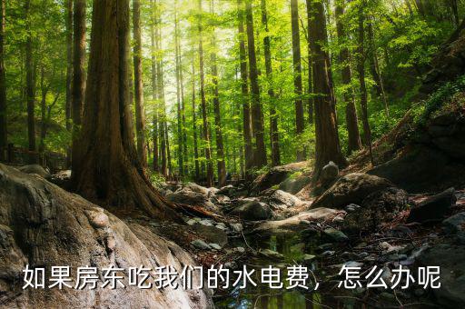 如果房東吃我們的水電費，怎么辦呢