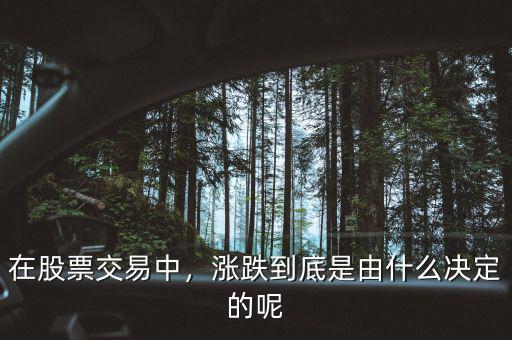 在股票交易中，漲跌到底是由什么決定的呢