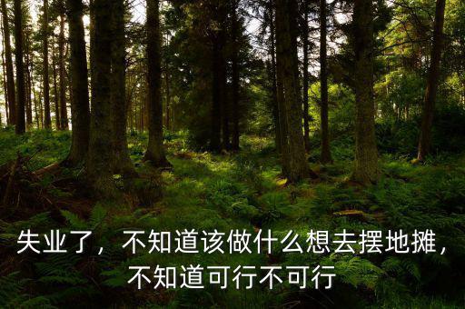 失業(yè)了，不知道該做什么想去擺地攤，不知道可行不可行