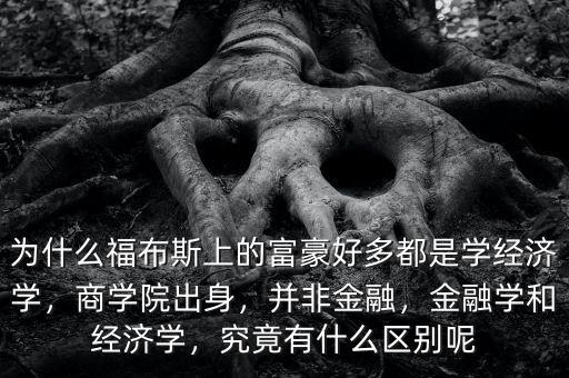 為什么福布斯上的富豪好多都是學(xué)經(jīng)濟(jì)學(xué)，商學(xué)院出身，并非金融，金融學(xué)和經(jīng)濟(jì)學(xué)，究竟有什么區(qū)別呢