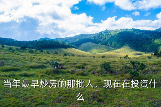 當(dāng)年最早炒房的那批人，現(xiàn)在在投資什么