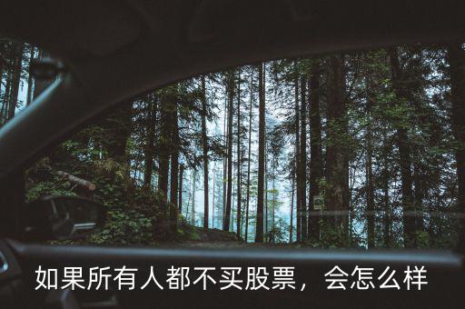 如果所有人都不買股票，會怎么樣