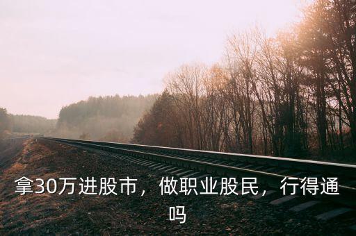 拿30萬進股市，做職業(yè)股民，行得通嗎