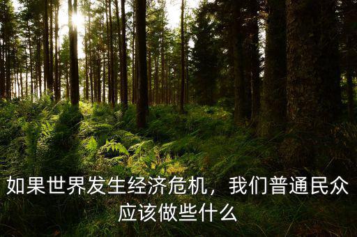 如果經(jīng)濟(jì)危機來了我們怎么辦,如果世界發(fā)生經(jīng)濟(jì)危機