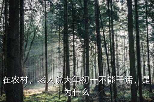 在農村，老人說大年初一不能干活，是為什么