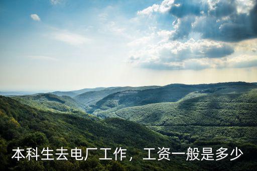 本科生去電廠工作，工資一般是多少