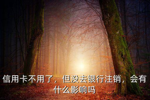 信用卡不用了，但沒去銀行注銷，會有什么影響嗎