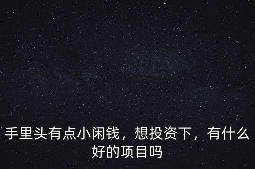手里頭有點小閑錢，想投資下，有什么好的項目嗎
