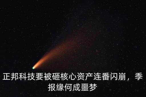正邦科技要被砸核心資產(chǎn)連番閃崩，季報緣何成噩夢