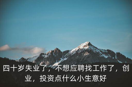 四十歲失業(yè)了，不想應(yīng)聘找工作了，創(chuàng)業(yè)，投資點什么小生意好