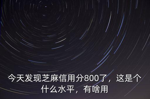 今天發(fā)現(xiàn)芝麻信用分800了，這是個(gè)什么水平，有啥用