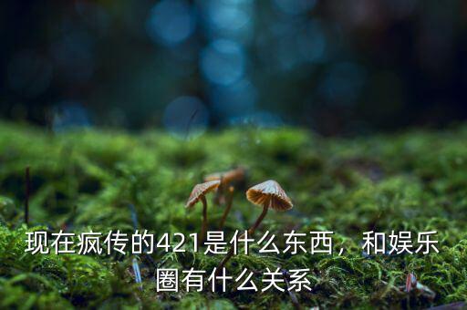 現(xiàn)在瘋傳的421是什么東西，和娛樂圈有什么關系