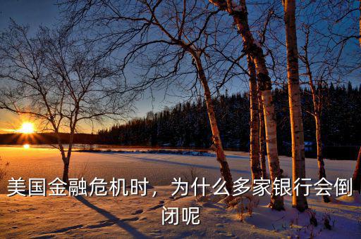 美國金融危機時，為什么多家銀行會倒閉呢
