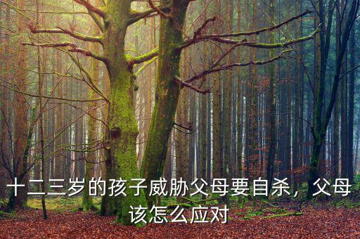 十二三歲的孩子威脅父母要自殺，父母該怎么應(yīng)對(duì)