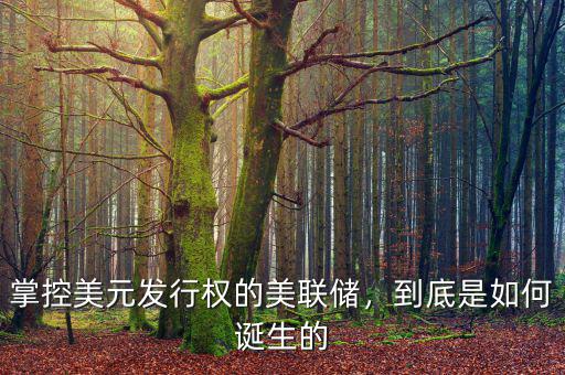 掌控美元發(fā)行權(quán)的美聯(lián)儲，到底是如何誕生的