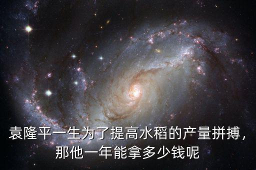 袁隆平一生為了提高水稻的產(chǎn)量拼搏，那他一年能拿多少錢呢