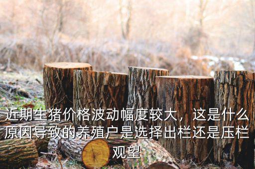 近期生豬價格波動幅度較大，這是什么原因?qū)е碌酿B(yǎng)殖戶是選擇出欄還是壓欄觀望