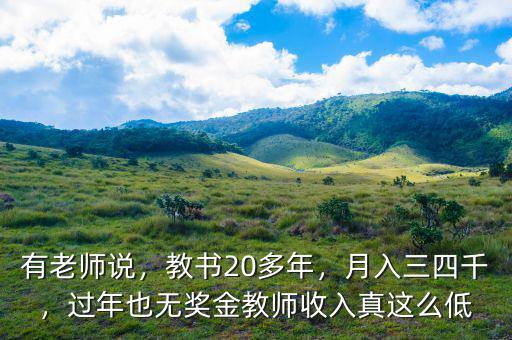 有老師說，教書20多年，月入三四千，過年也無獎金教師收入真這么低
