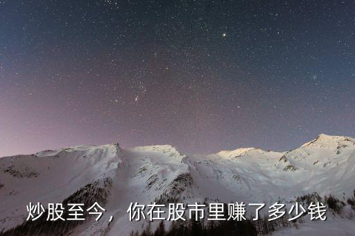 炒股至今，你在股市里賺了多少錢(qián)