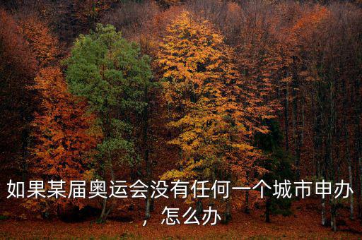 如果某屆奧運會沒有任何一個城市申辦，怎么辦