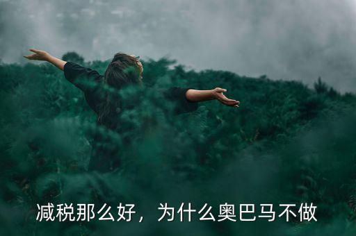減稅那么好，為什么奧巴馬不做