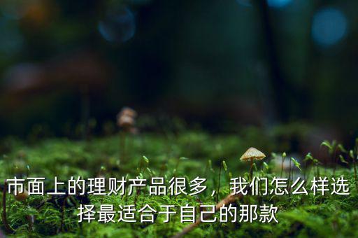 市面上的理財產(chǎn)品很多，我們怎么樣選擇最適合于自己的那款