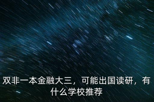 雙非一本金融大三，可能出國(guó)讀研，有什么學(xué)校推薦