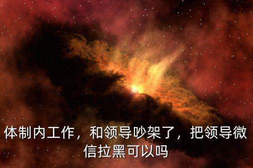 體制內(nèi)工作，和領(lǐng)導(dǎo)吵架了，把領(lǐng)導(dǎo)微信拉黑可以嗎